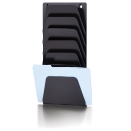Wall File Holder, 7 Compartments, Black