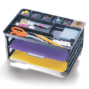 Drawer Organizer with 2 Letter Trays, Black