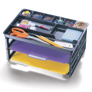 Drawer Organizer with 2 Letter Trays, Black