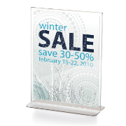 Upright Vertical Sign Holder, 8 1/2" W  x 11" H, Clear