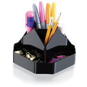 Recycled Compact Rotary Organizer, Black