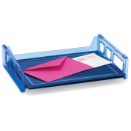 Blue Glacier Side Load Letter Tray, Transparent Blue