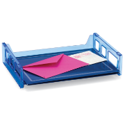 Blue Glacier Side Load Letter Tray, Transparent Blue