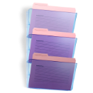 Blue Glacier Wall File, Letter Size, 3/PK, Transparent Blue