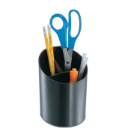 Recycled Big Pencil Cup, 3 Compartments, Black