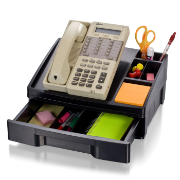 Recycled Drawer with Telephone Stand, Black