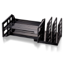 Recycled Combination Side Sorter with 2 Letter Trays, Black