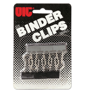 Binder Clips, Small, 3/4" Wide, 6/CD, Black