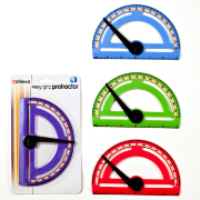 Easy Grip Plastic Protractor with swing arm and 6" ruler