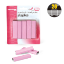 Pink Ribbon Standard Staples, 105 Per Strip, 2000/PK, Pink
