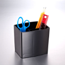 2200 Series Large Pencil Cup, 3 Stepped Compartments, Black