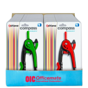 Achieva plastic safety compass PDQ, assorted colors