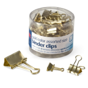 Gold / Binder Clips, Assorted Sizes