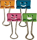 Officemate Happy Smiling Face Binder Clips