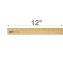 12" Single Metal Edge Wood Ruler
