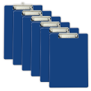 Recycled Plastic Clipboard, Letter Size, Blue, Pack of 6