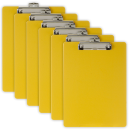 Recycled Plastic Clipboard, Letter Size, Yellow, Pack of 6