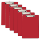 Recycled Plastic Clipboard, Letter Size, Red, Pack of 6