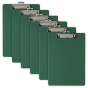 Recycled Plastic Clipboard, Letter Size, Green, Pack of 6