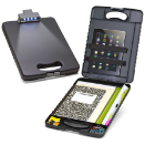 Deluxe Tablet Clipboard Case with LED Light, Charcoal