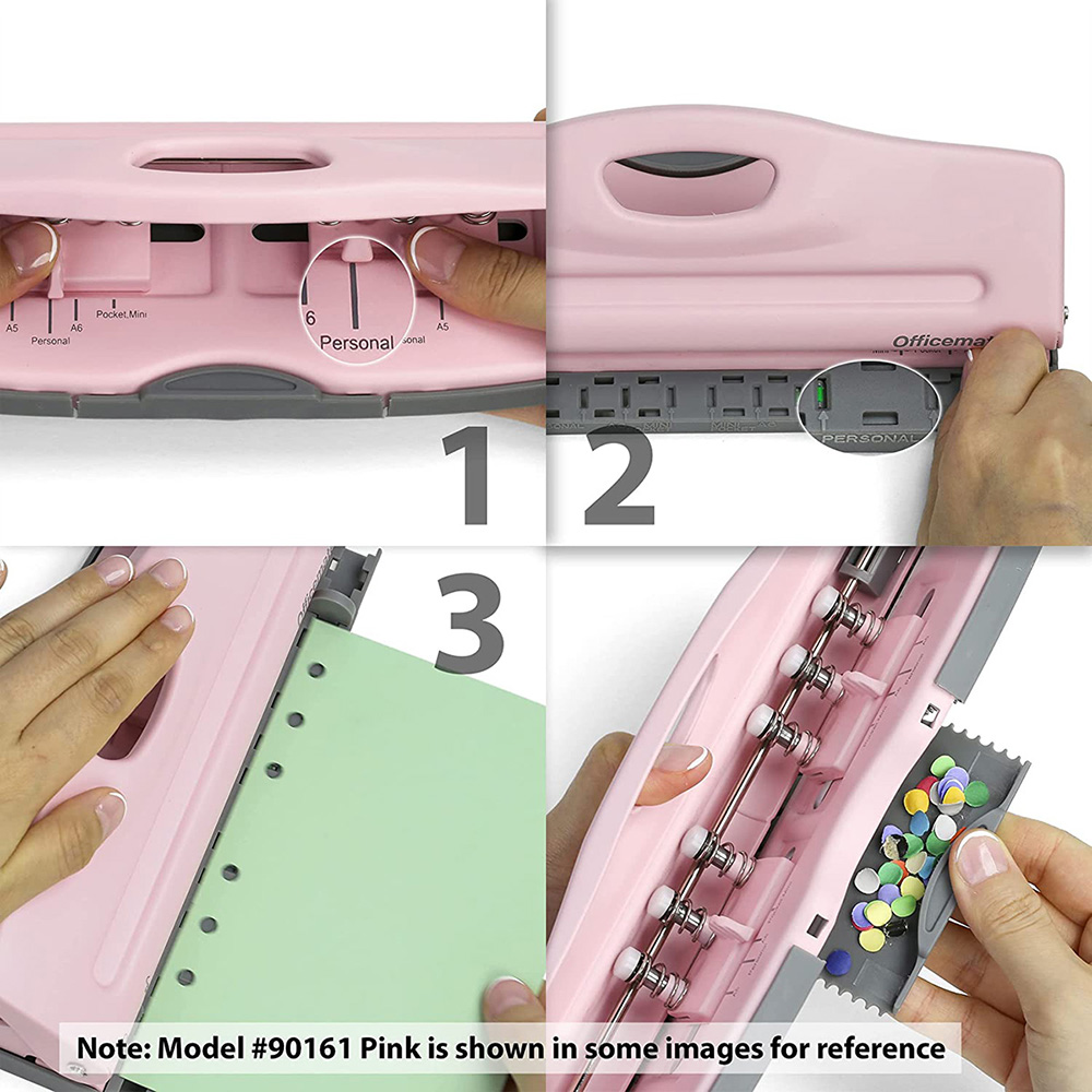 Paper Hole Punch A4 A5 A6 6-hole Adjustable Color Single-page Hole