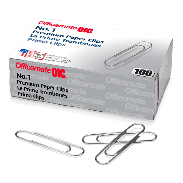Officemate OIC Small #3 Size Paper Clips, Silver, 200 in Pack (97219) :  : Office Products